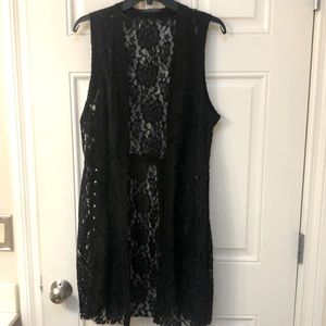 Lace cardigan tunic with silver nailhead detail